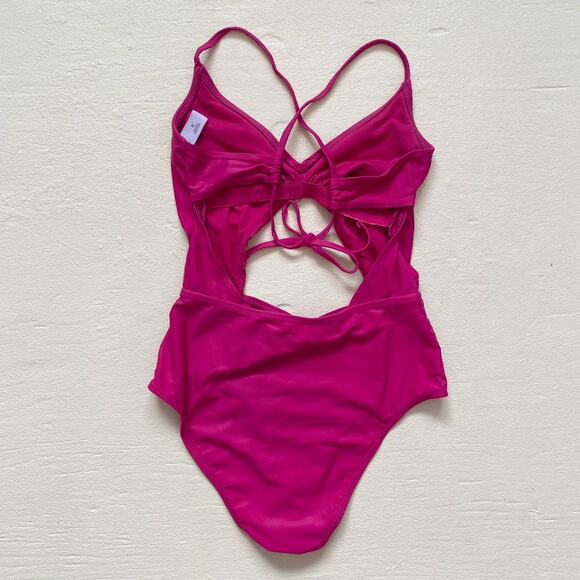 Nordstrom BP Pink Cutout One Piece Swimsuit, Size XS - Picture 5 of 8